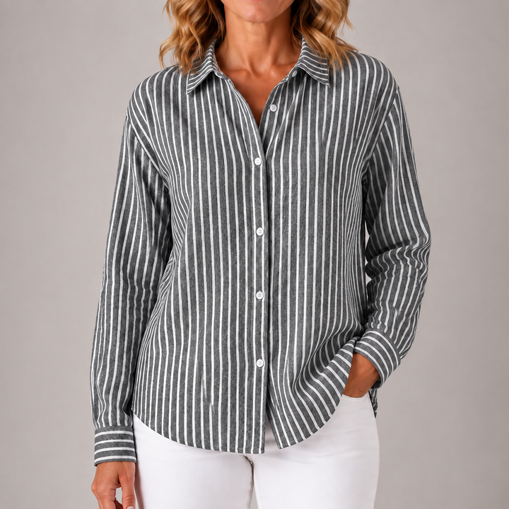 Louise | Relaxed Striped Button-Down Shirt