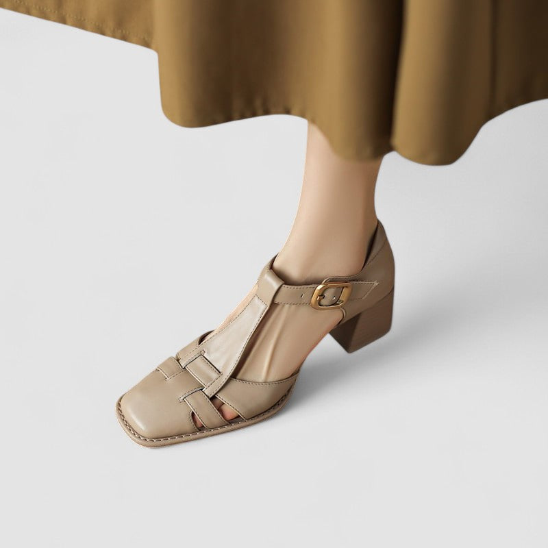 Elyxiana | Orthopedic T-Strap Block Heels