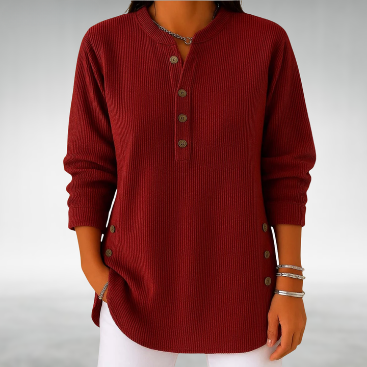 Sophie™ | Retro Corduroy V-Neck Top