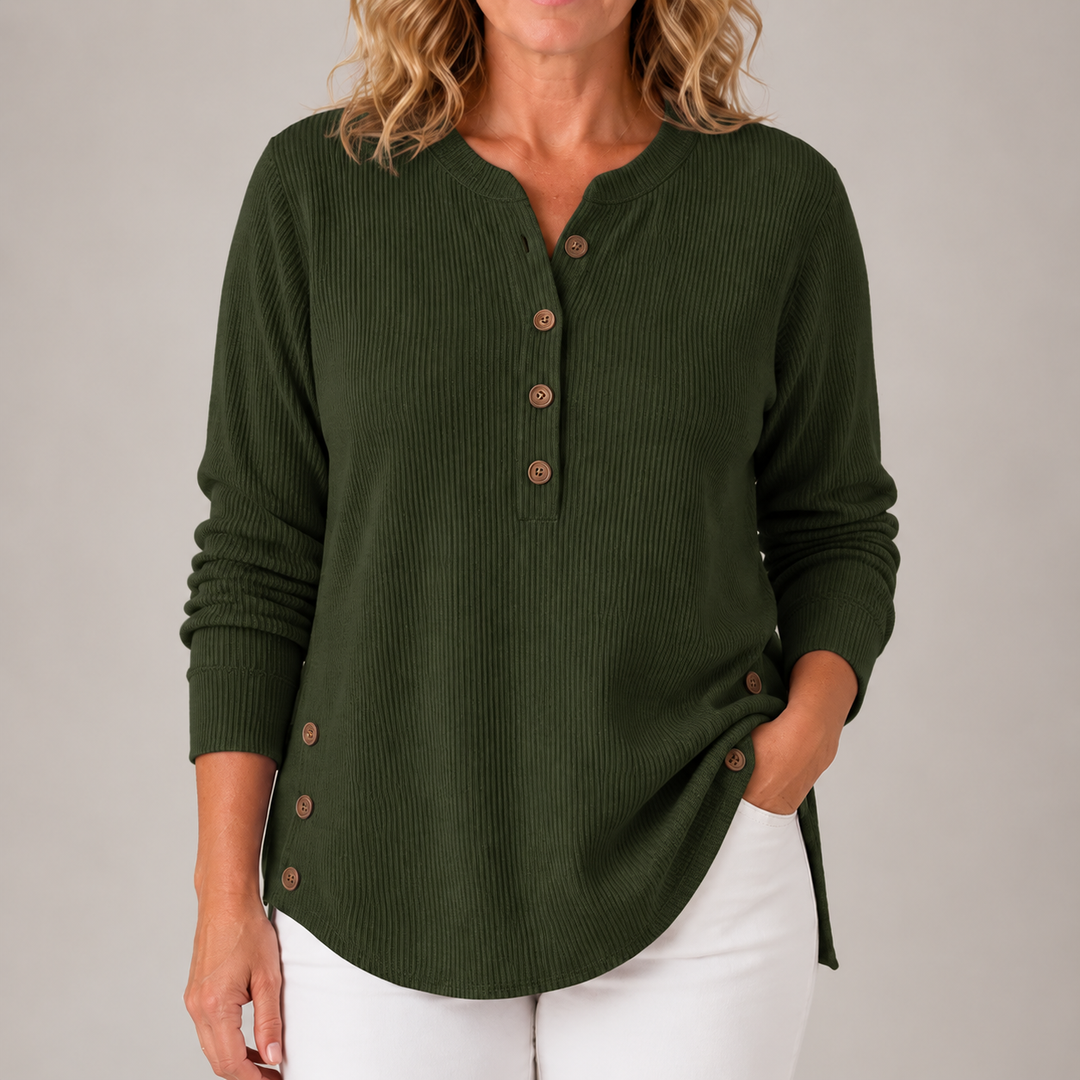 Renata | Ribbed Button Detail Tunic