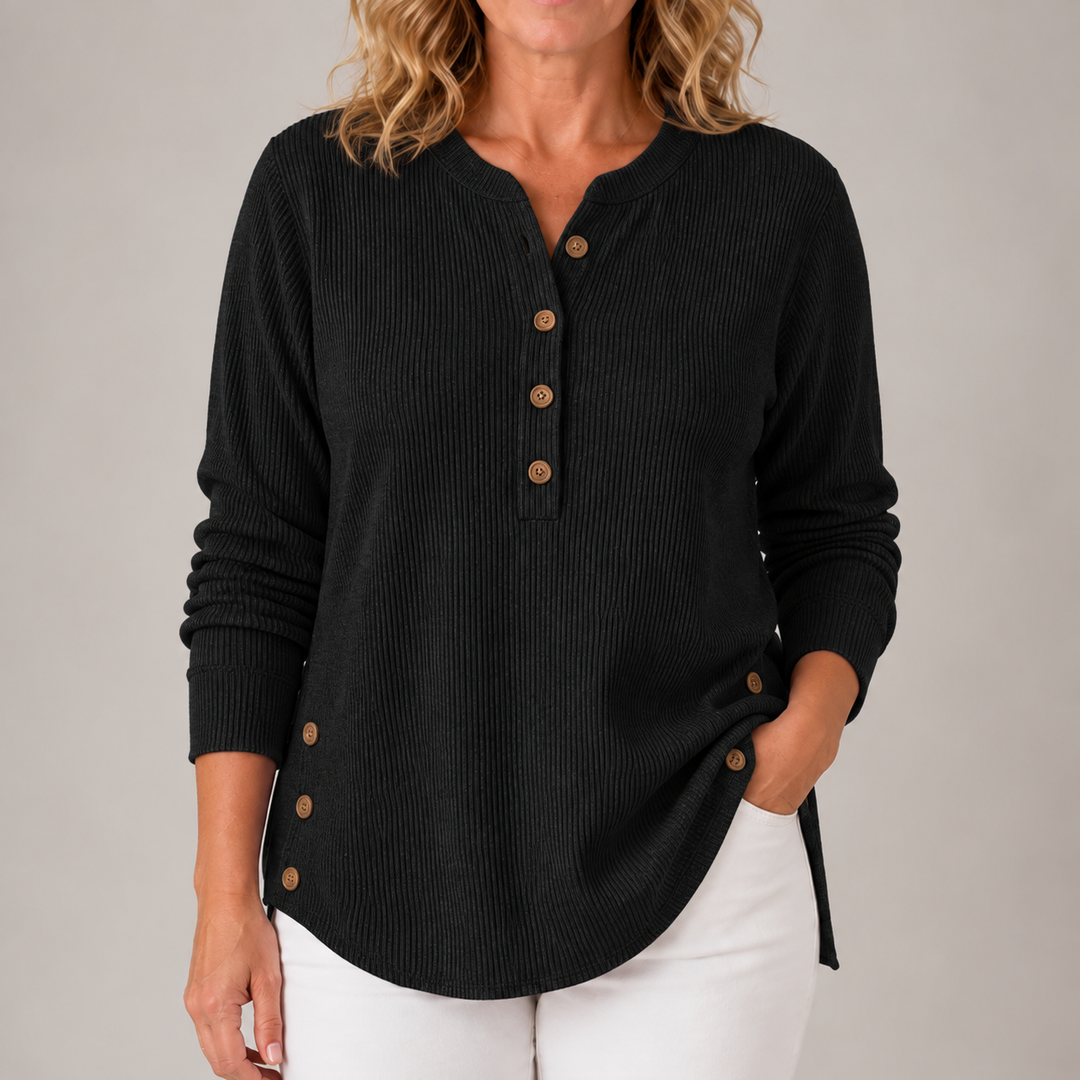 Renata | Ribbed Button Detail Tunic