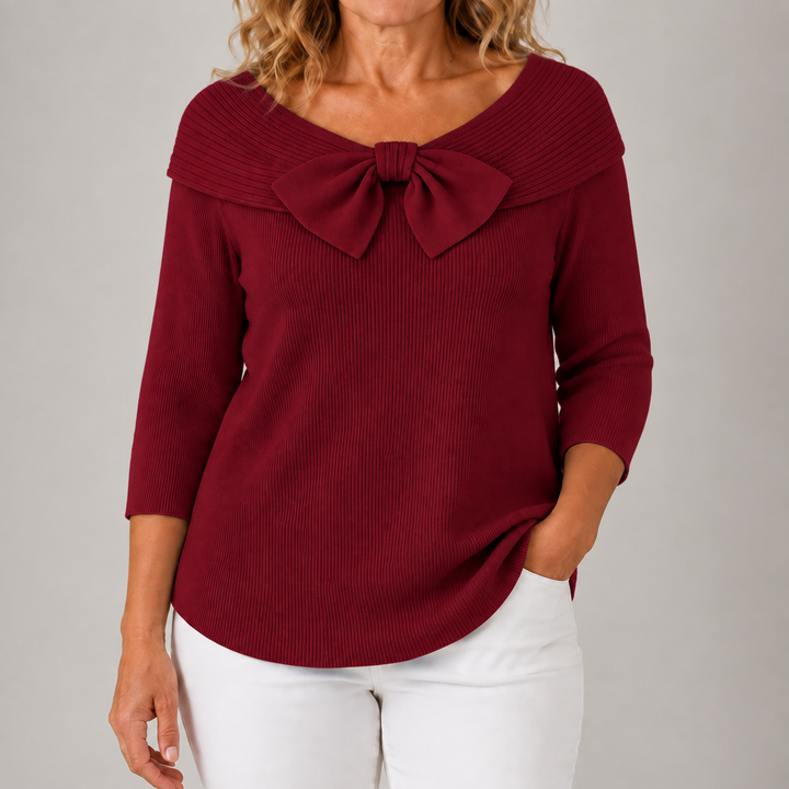 Gianna | Elegant Bow Knit Sweater