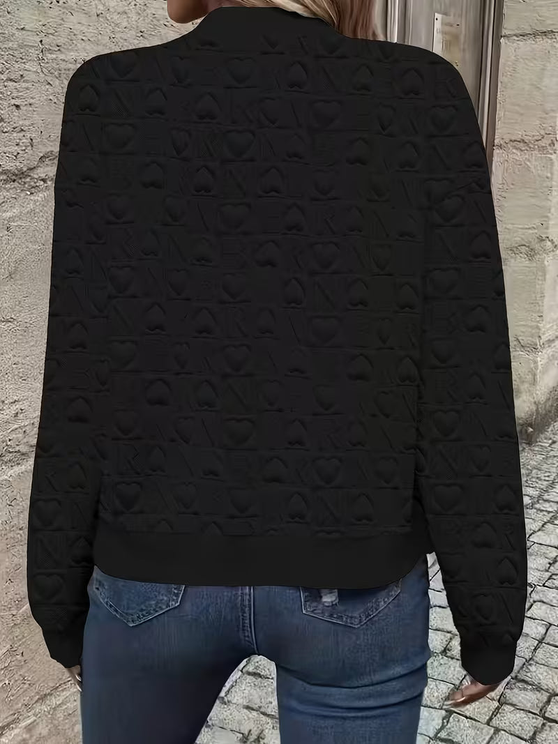 Lojina - Jacket with Zip and Embossed Heart Design