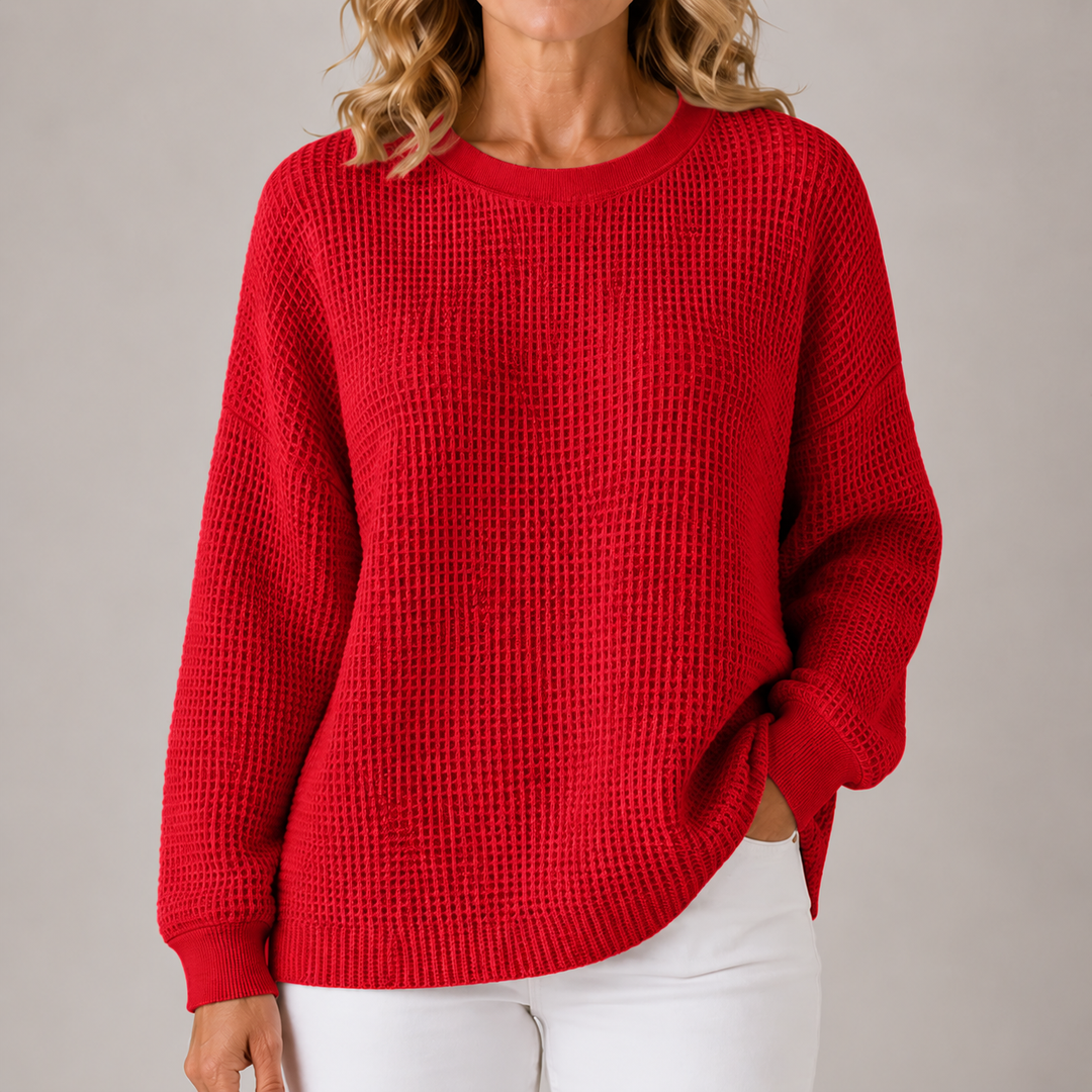 Scarlett | Cozy Waffle Knit Sweater