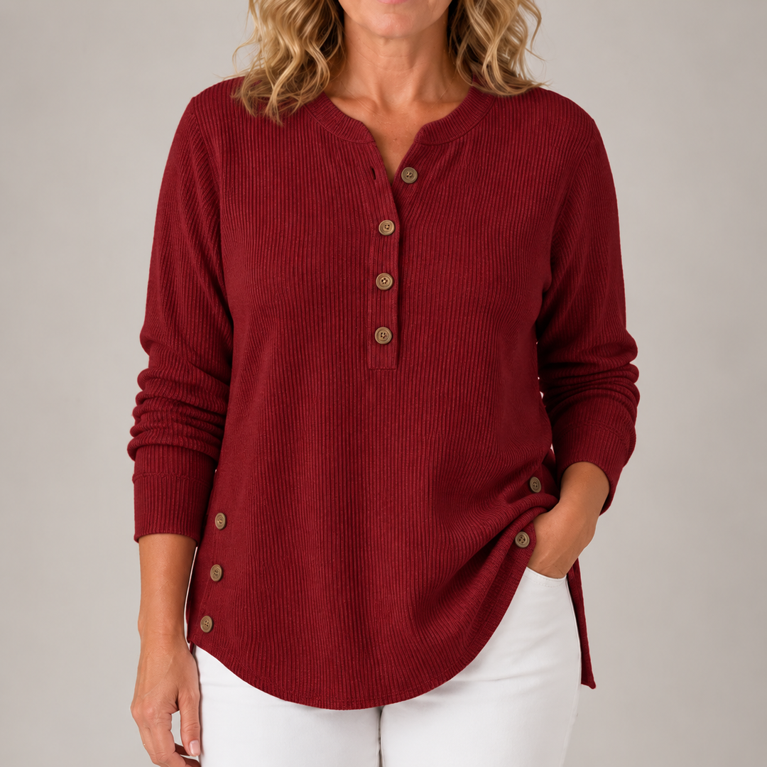 Renata | Ribbed Button Detail Tunic