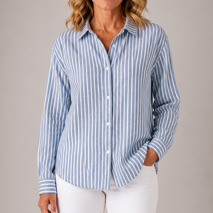 Louise | Relaxed Striped Button-Down Shirt