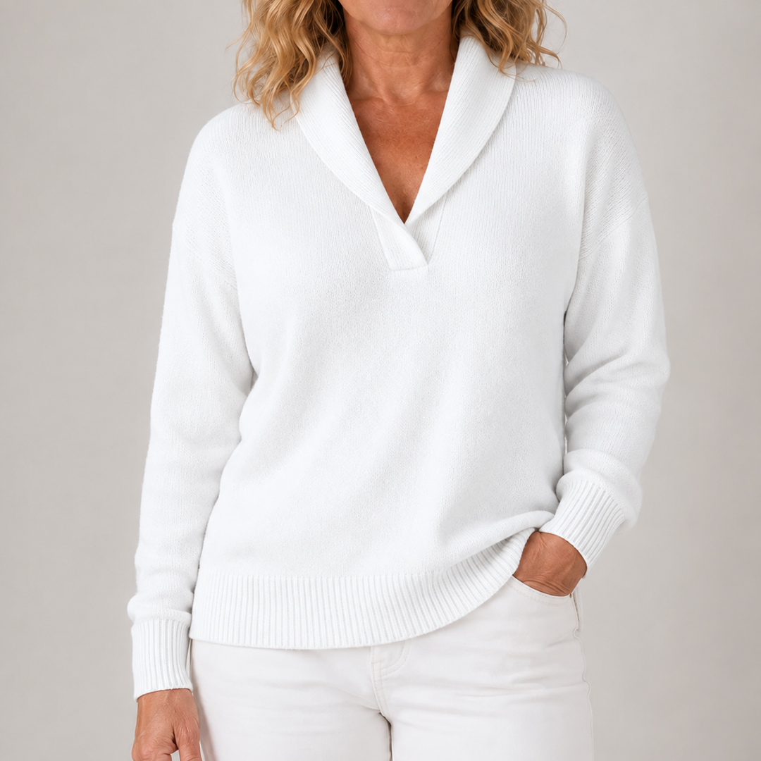 Isabelle | Elegant Shawl Collar Knit Sweater
