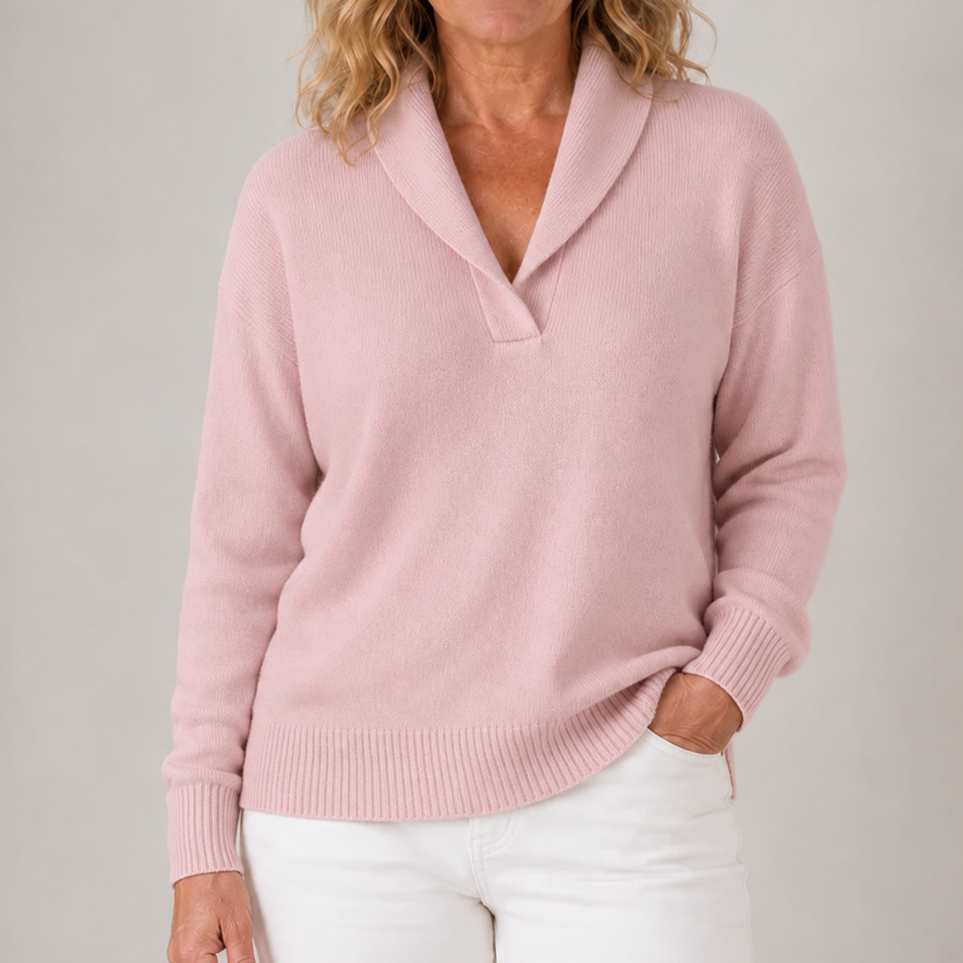 Isabelle | Elegant Shawl Collar Knit Sweater
