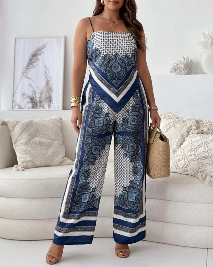 Helen | Vacation Ready Stylish Lace-Up Vest &amp; Pants Two-Piece Set Dress