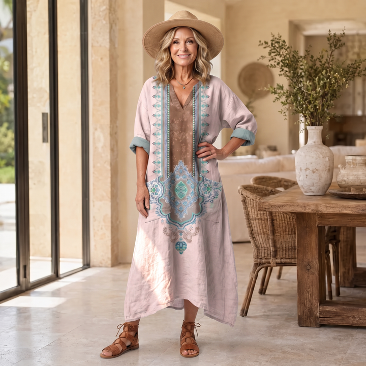 Kenza | Designer Panel Relaxed Pocket Midi Dress