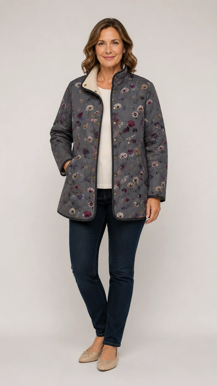 Heather - Vintage Floral Quilted Jacket